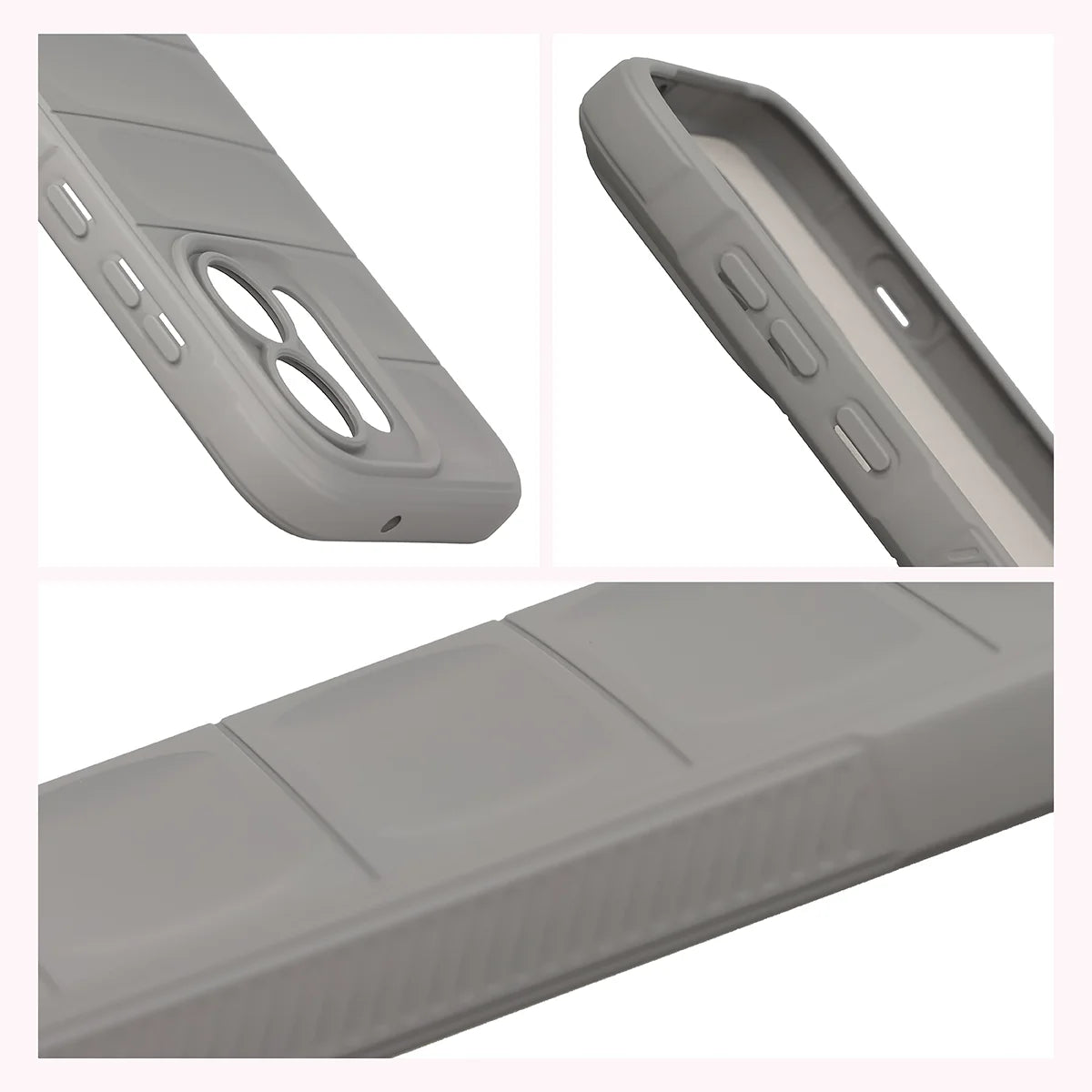 Robuste Handyhülle für Oppo Reno16 / Reno16 Pro 5G, Bizon Case Tur, Hellgrau