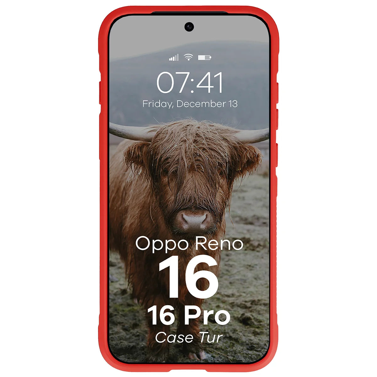 Robuste Handyhülle für Oppo Reno16 / Reno16 Pro 5G, Bizon Case Tur, Rot