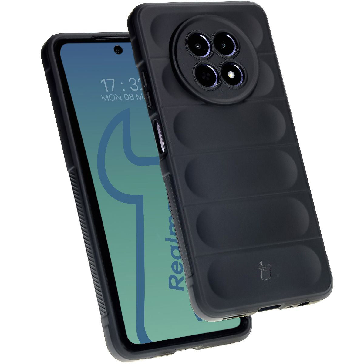 Robuste Handyhülle für Realme 12 / 12x, Bizon Case Tur, Schwarz