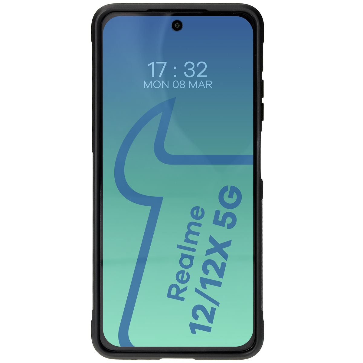 Robuste Handyhülle für Realme 12 / 12x, Bizon Case Tur, Schwarz