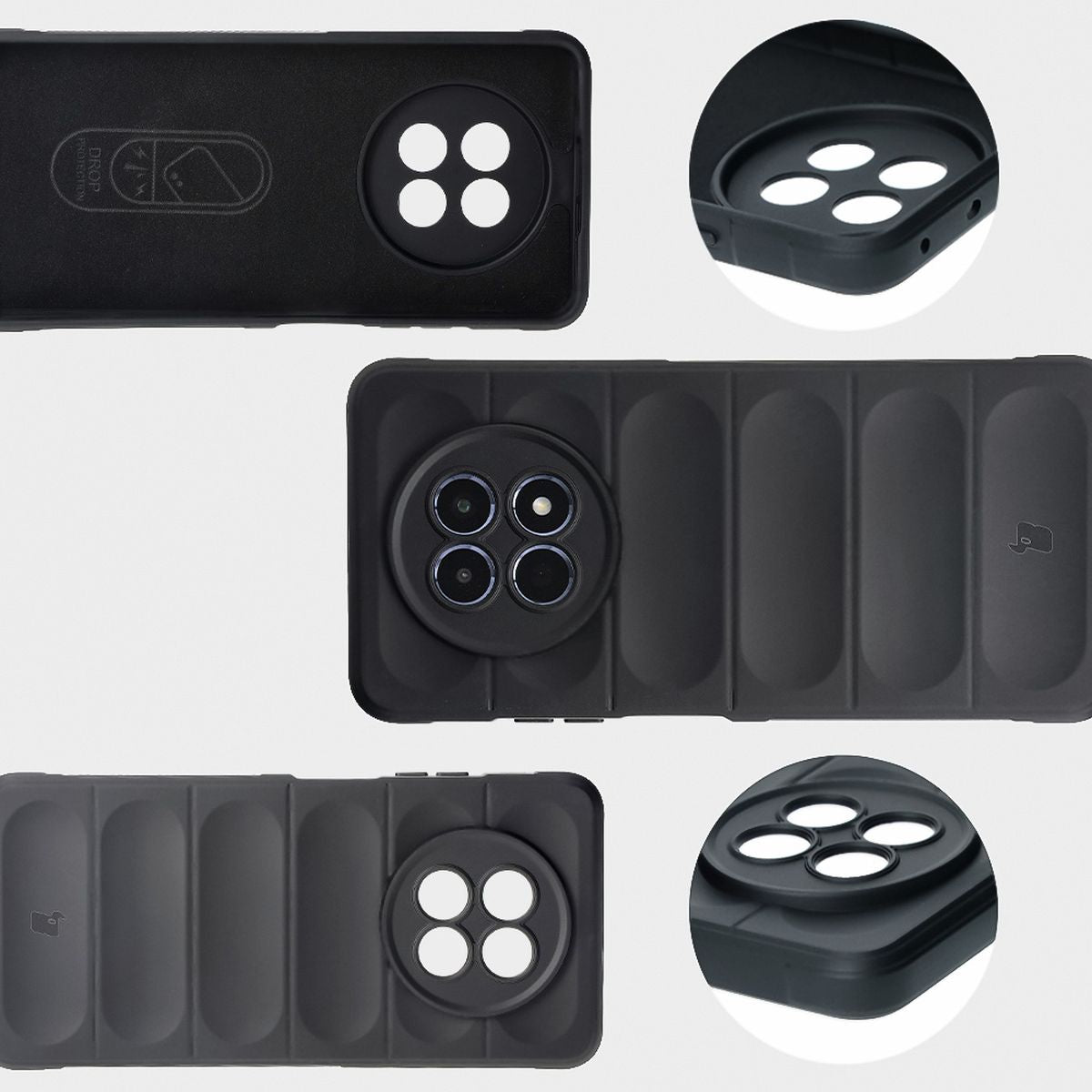 Robuste Handyhülle für Realme 12 / 12x, Bizon Case Tur, Schwarz