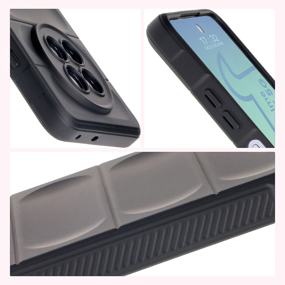 Robuste Handyhülle für Realme 12 / 12x, Bizon Case Tur, Schwarz