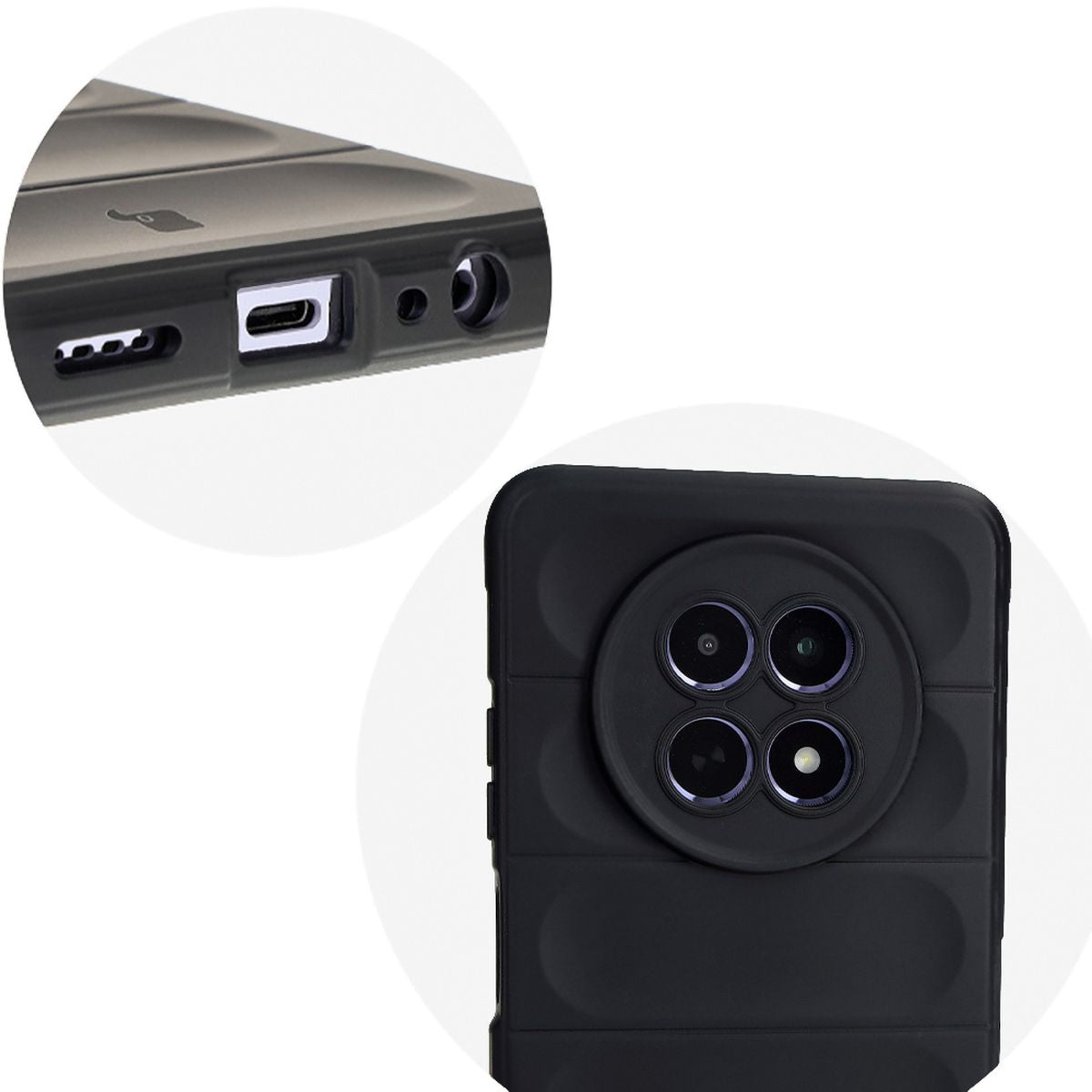 Robuste Handyhülle für Realme 12 / 12x, Bizon Case Tur, Schwarz