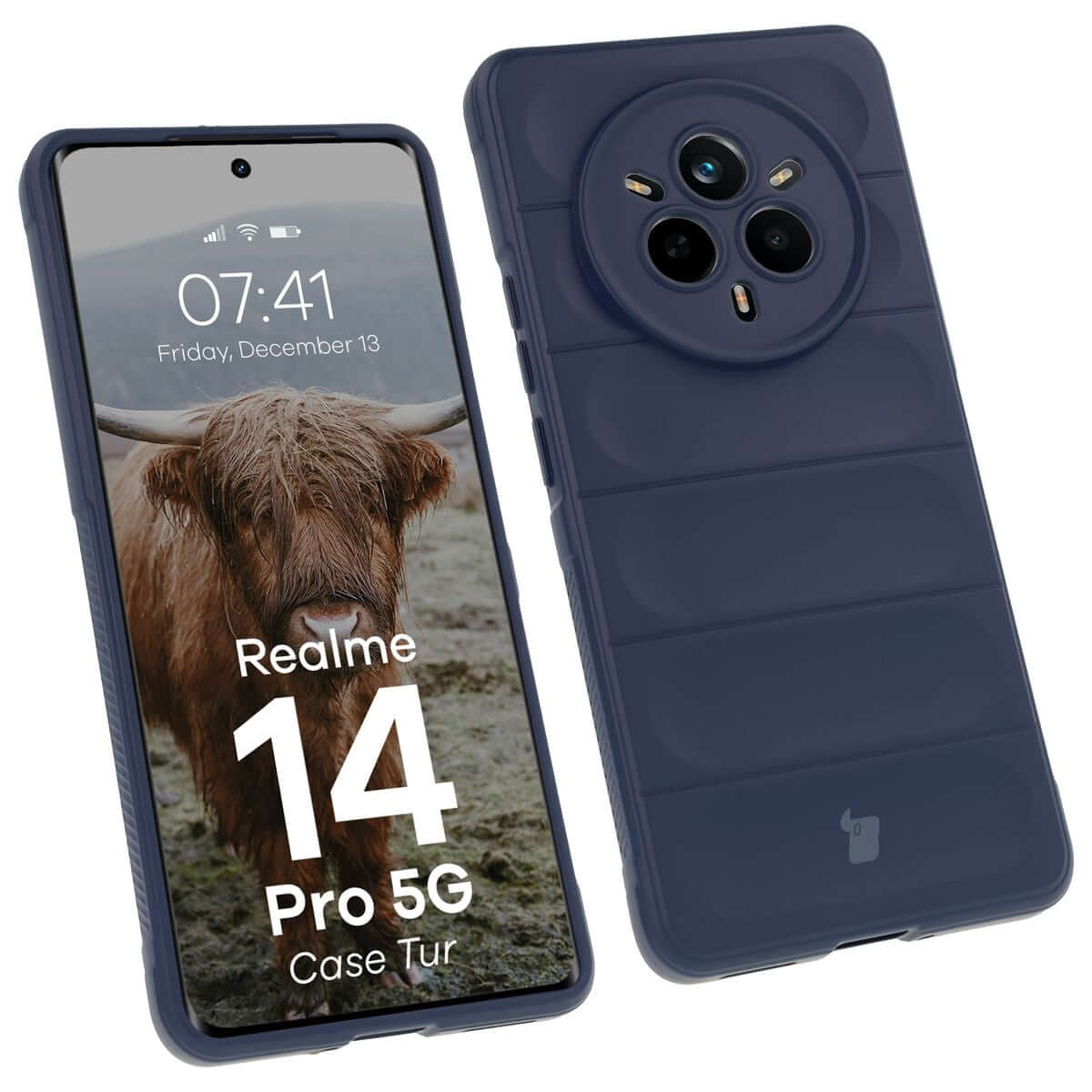Robuste Handyhülle für Realme 14 Pro 5G, Bizon Case Tur, Dunkelblau