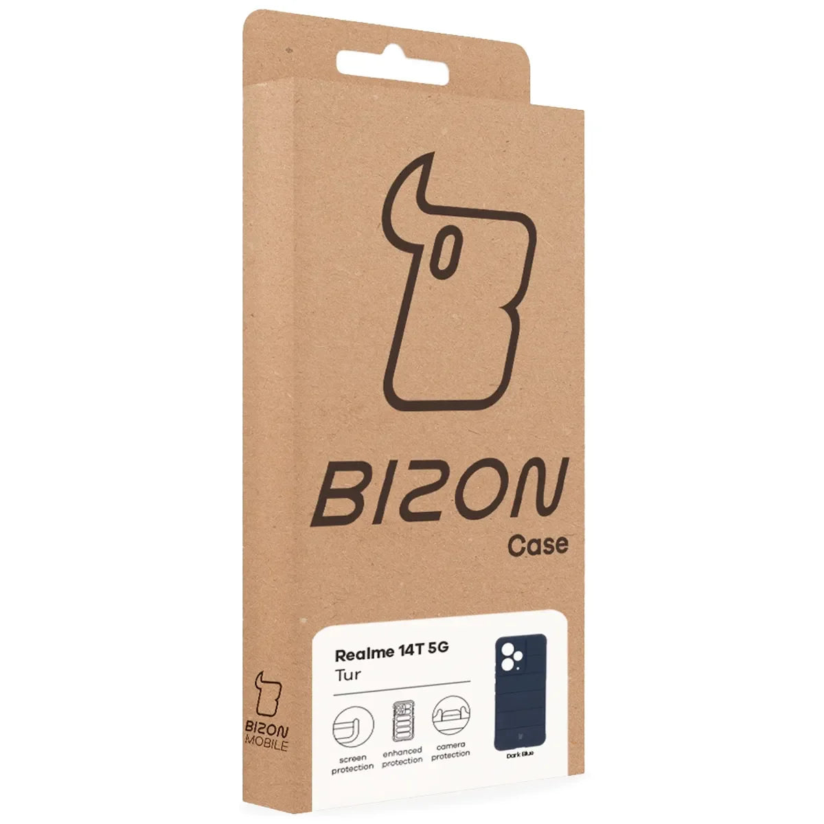 Robuste Handyhülle für Realme 14T 5G, Bizon Case Tur, Dunkelblau