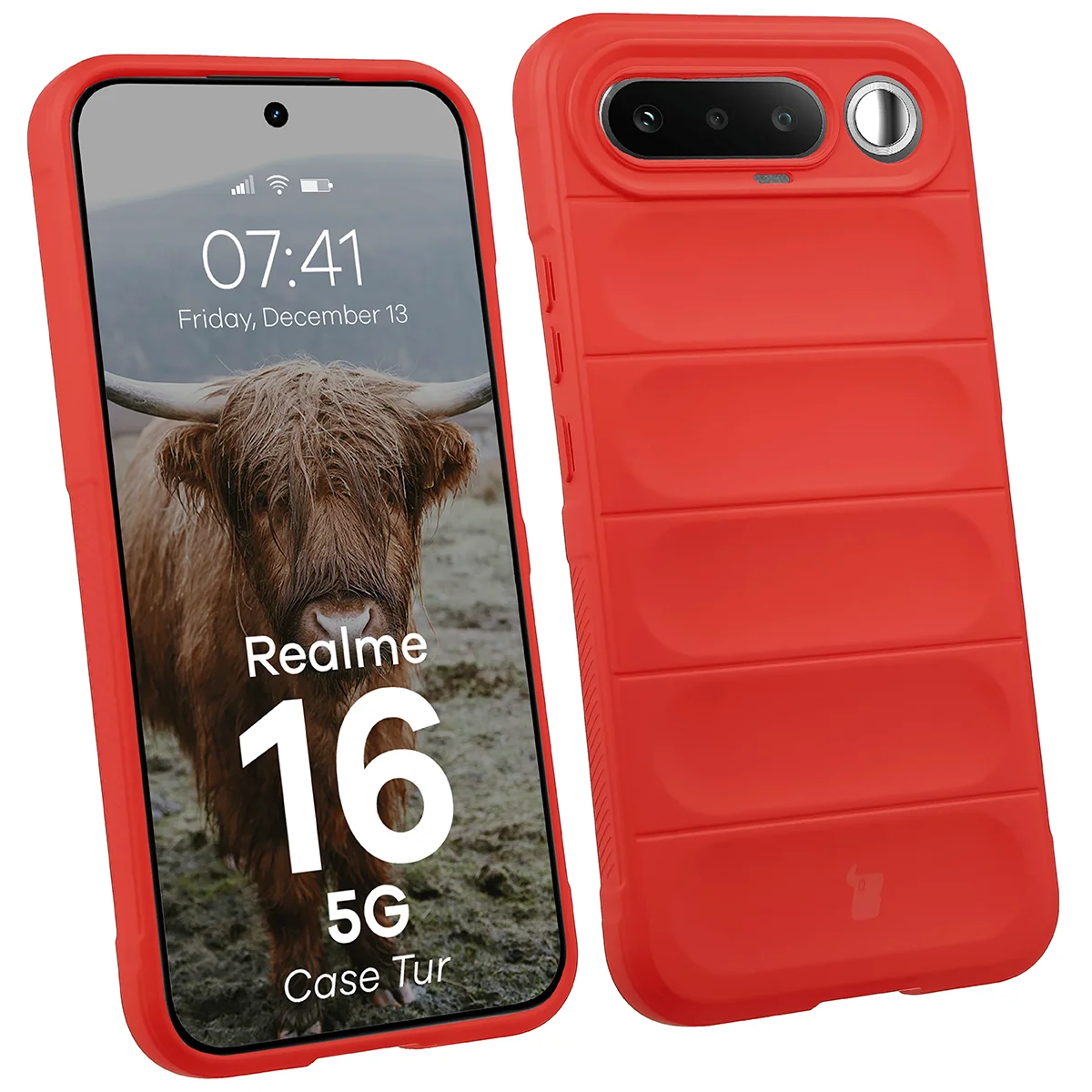 Robuste Handyhülle für Realme 16 5G, Bizon Case Tur, Rot