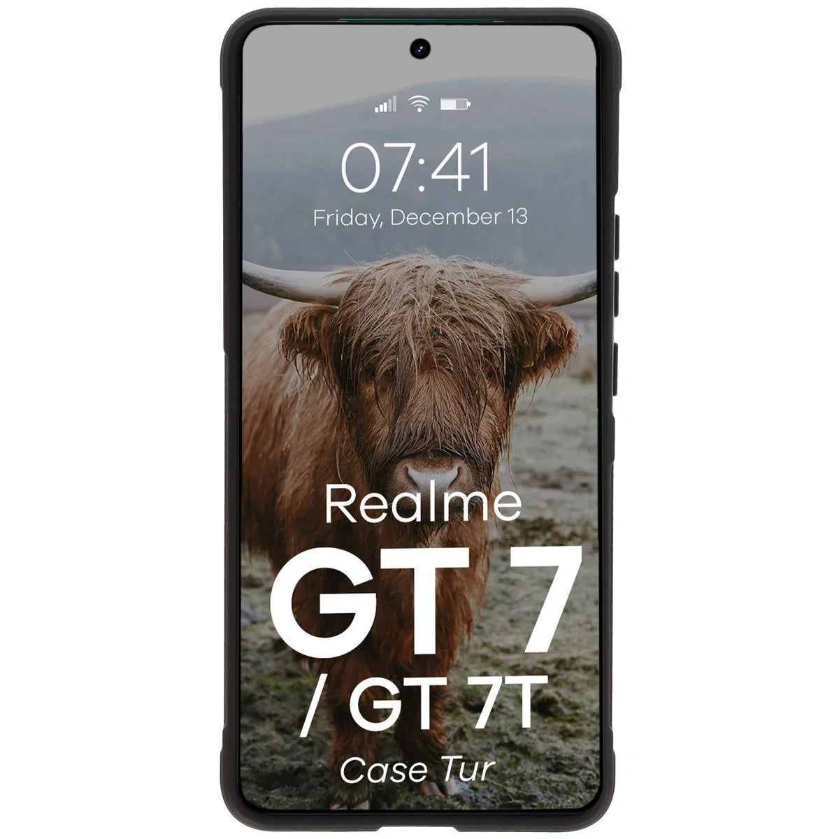 Robuste Handyhülle für Realme GT 7 / 7T, Bizon Case Tur, Schwarz