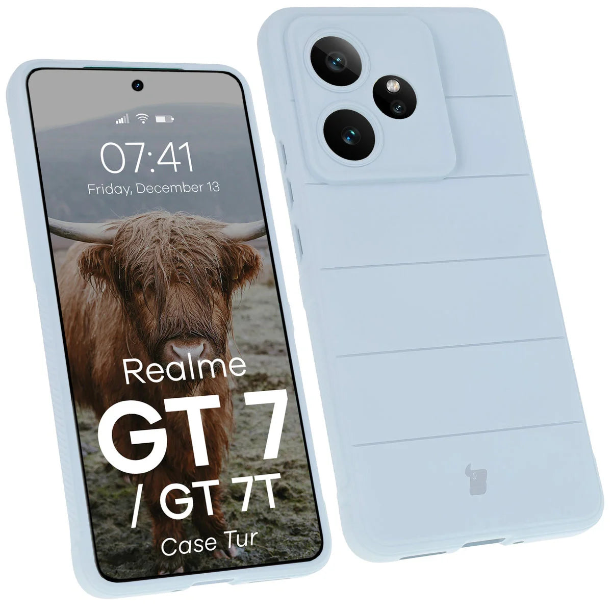 Robuste Handyhülle für Realme GT 7 / 7T, Bizon Case Tur, Hellblau