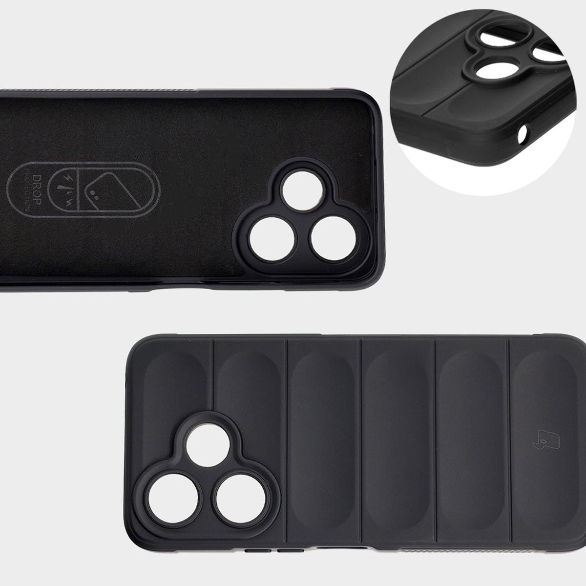Robuste Handyhülle für Xiaomi Redmi 13 4G, Bizon Case Tur, Schwarz