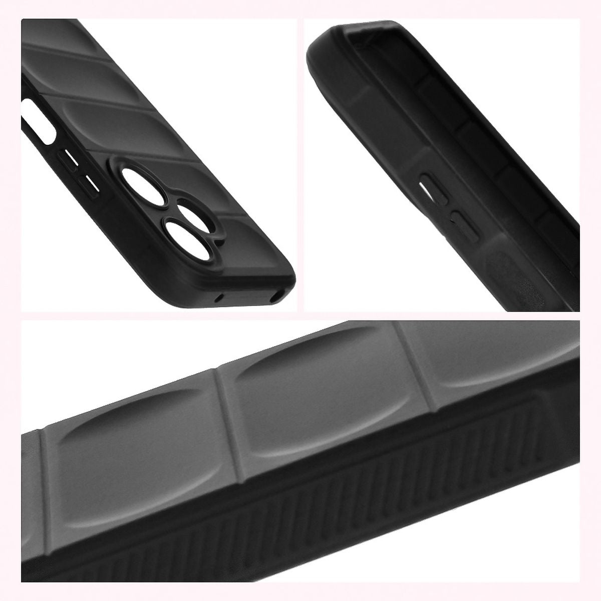 Robuste Handyhülle für Xiaomi Redmi 13 4G, Bizon Case Tur, Schwarz