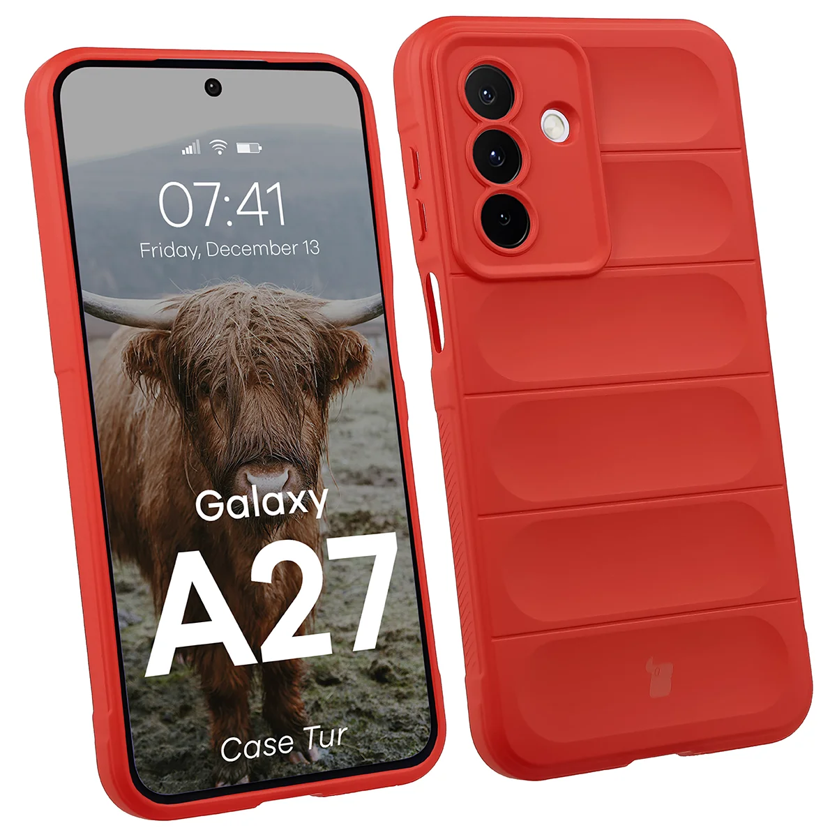 Robuste Handyhülle für Galaxy A27 5G, Bizon Case Tur, Rot