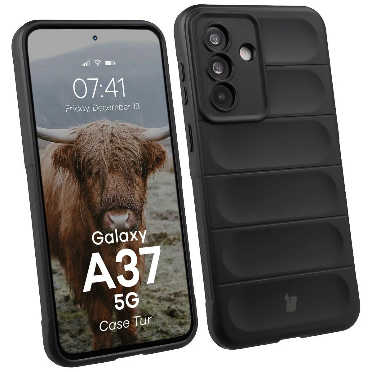 Robuste Handyhülle für Galaxy A37 5G, Bizon Case Tur, Schwarz