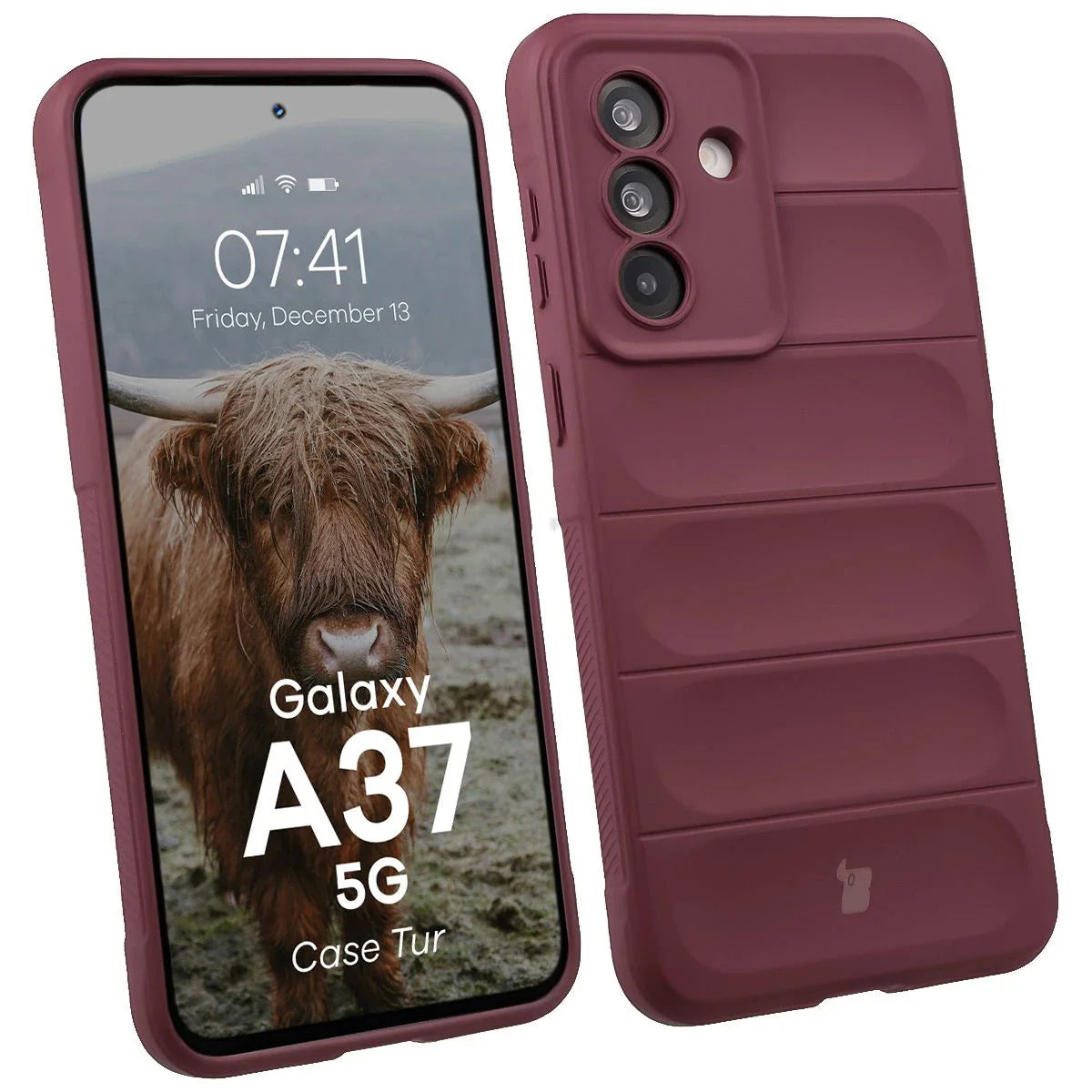 Robuste Handyhülle für Galaxy A37 5G, Bizon Case Tur, Burgunderrot
