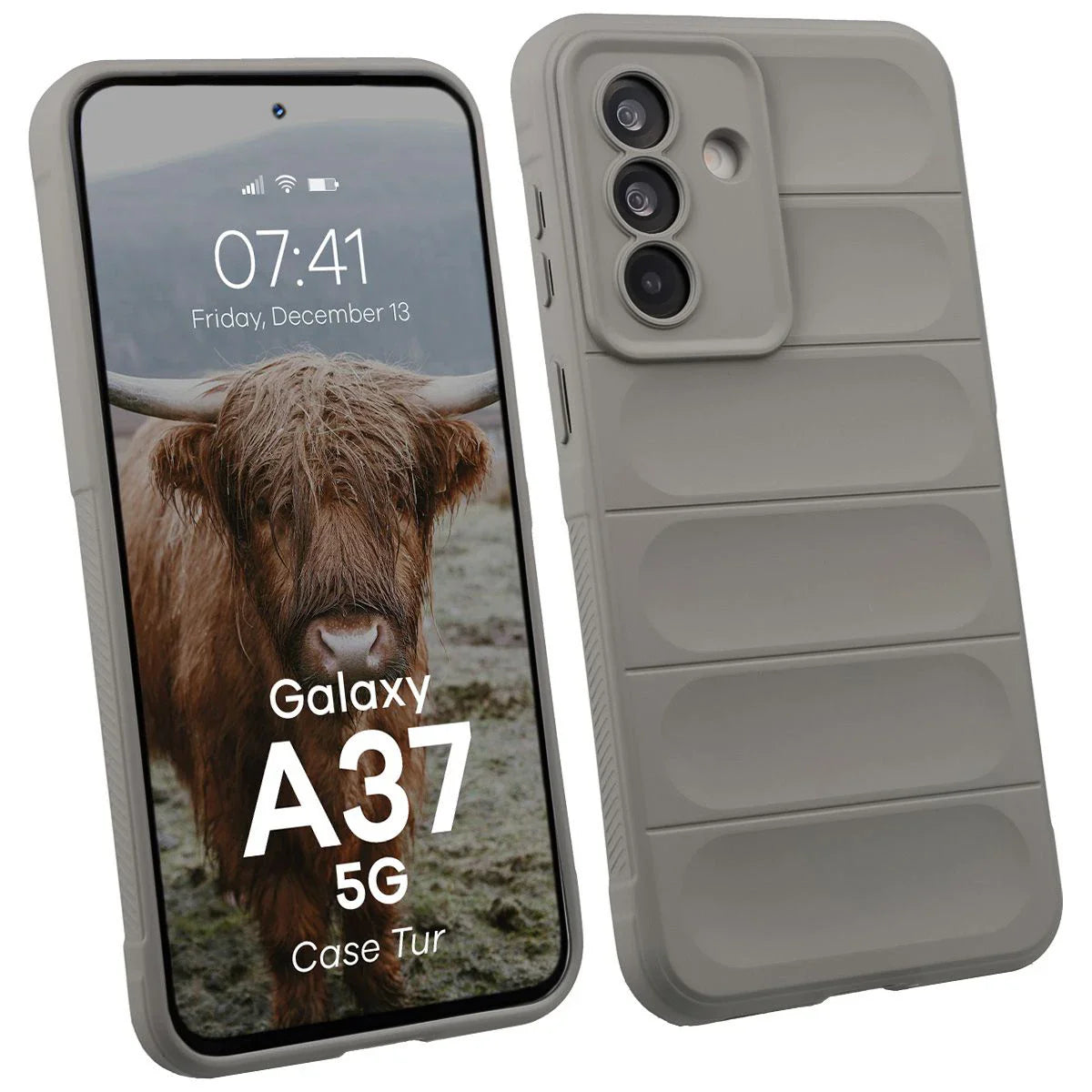 Robuste Handyhülle für Galaxy A37 5G, Bizon Case Tur, Hellgrau