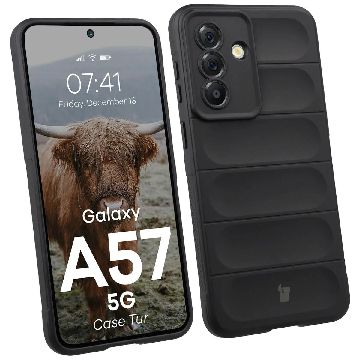 Robuste Handyhülle für Galaxy A57 5G, Bizon Case Tur, Schwarz