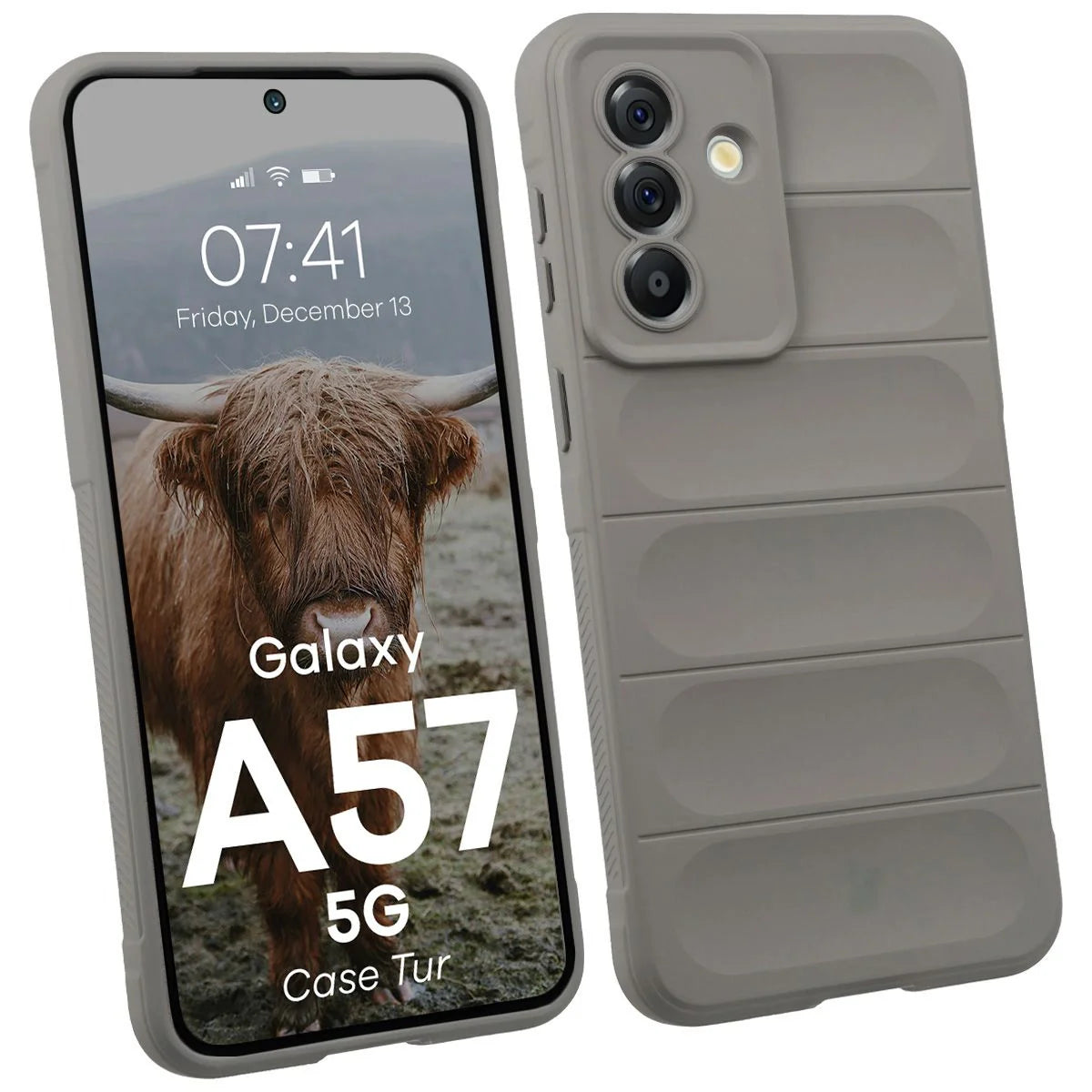 Robuste Handyhülle für Galaxy A57 5G, Bizon Case Tur, Hellgrau