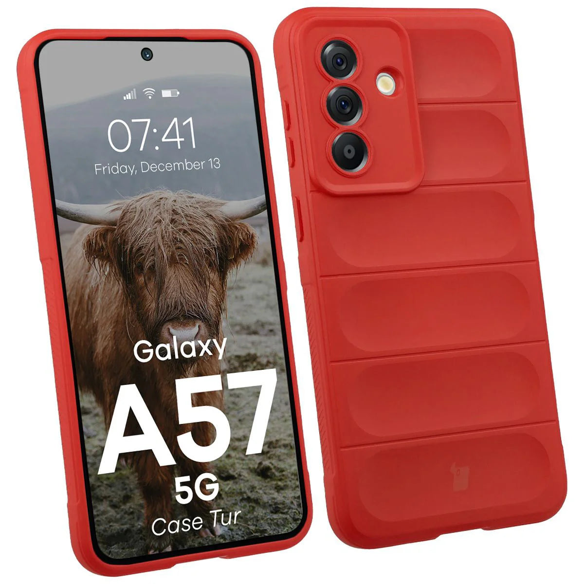 Robuste Handyhülle für Galaxy A57 5G, Bizon Case Tur, Rot