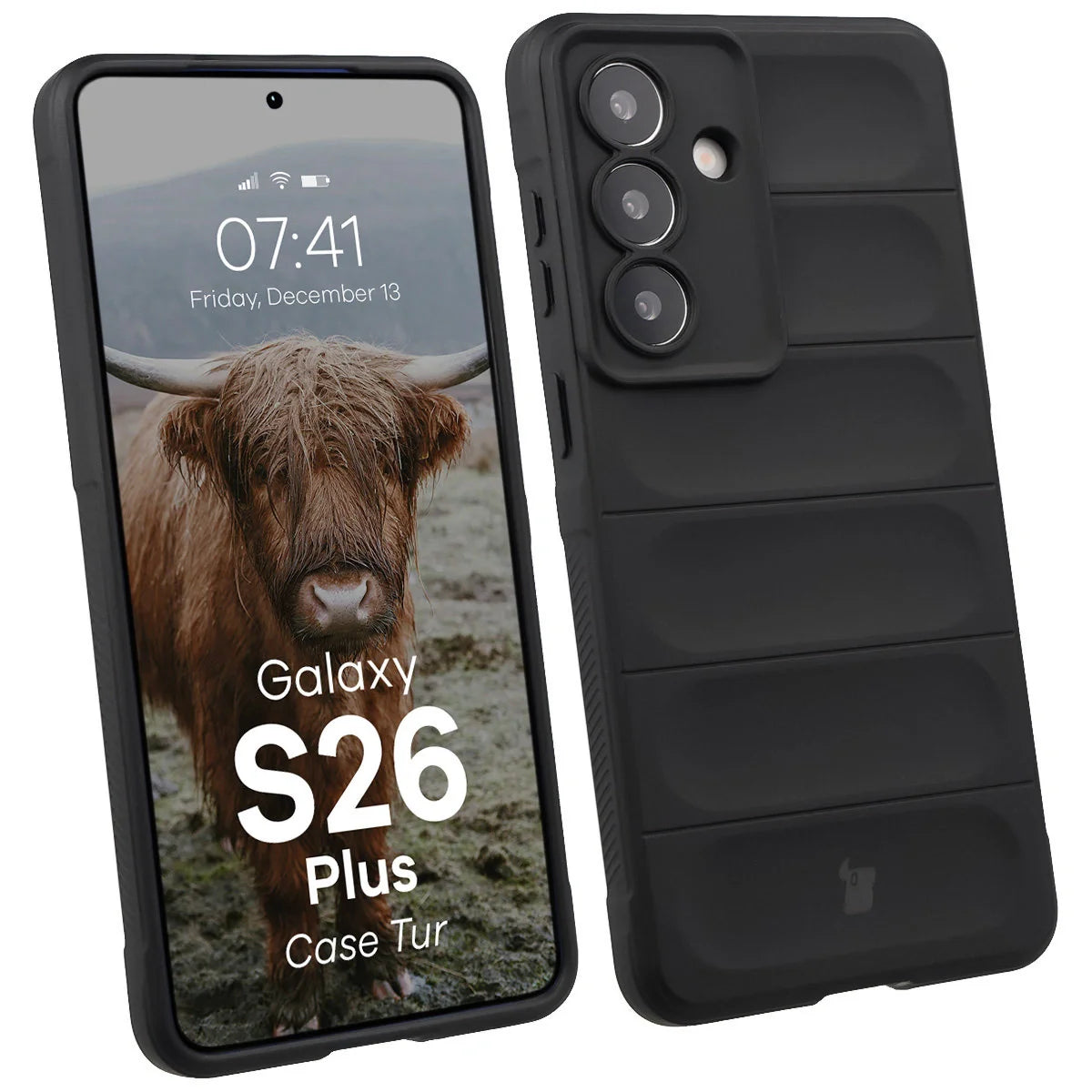 Robuste Handyhülle für Galaxy S26 Plus, Bizon Case Tur, Schwarz