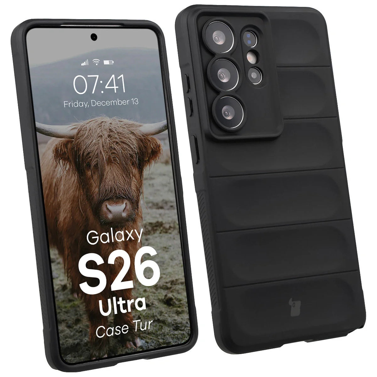 Robuste Handyhülle für Galaxy S26 Ultra, Bizon Case Tur, Schwarz