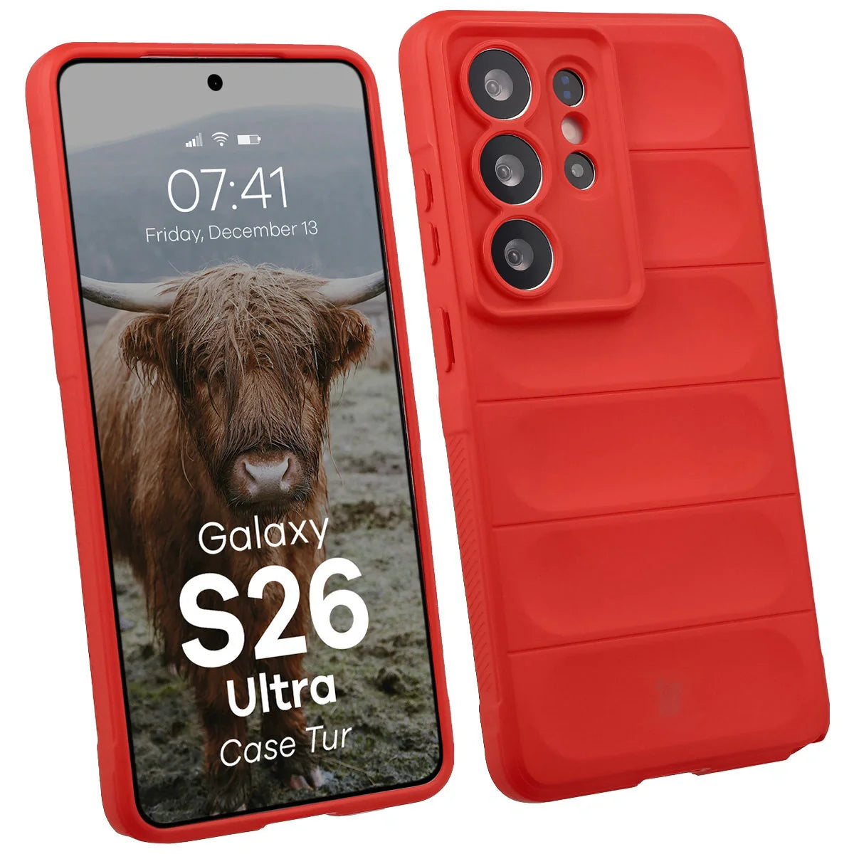 Robuste Handyhülle für Galaxy S26 Ultra, Bizon Case Tur, Rot