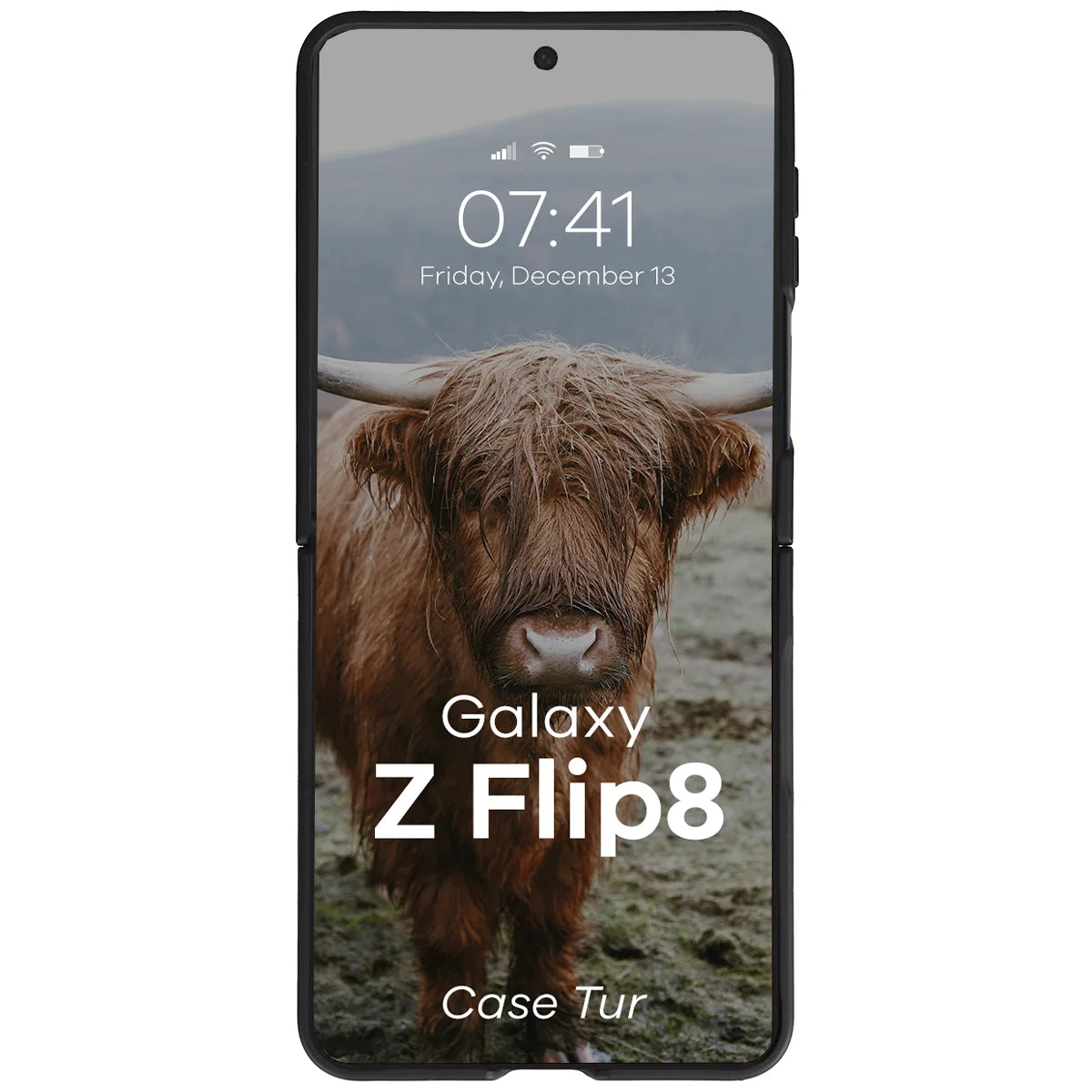 Robuste Handyhülle für Galaxy Z Flip8, Bizon Case Tur, Schwarz