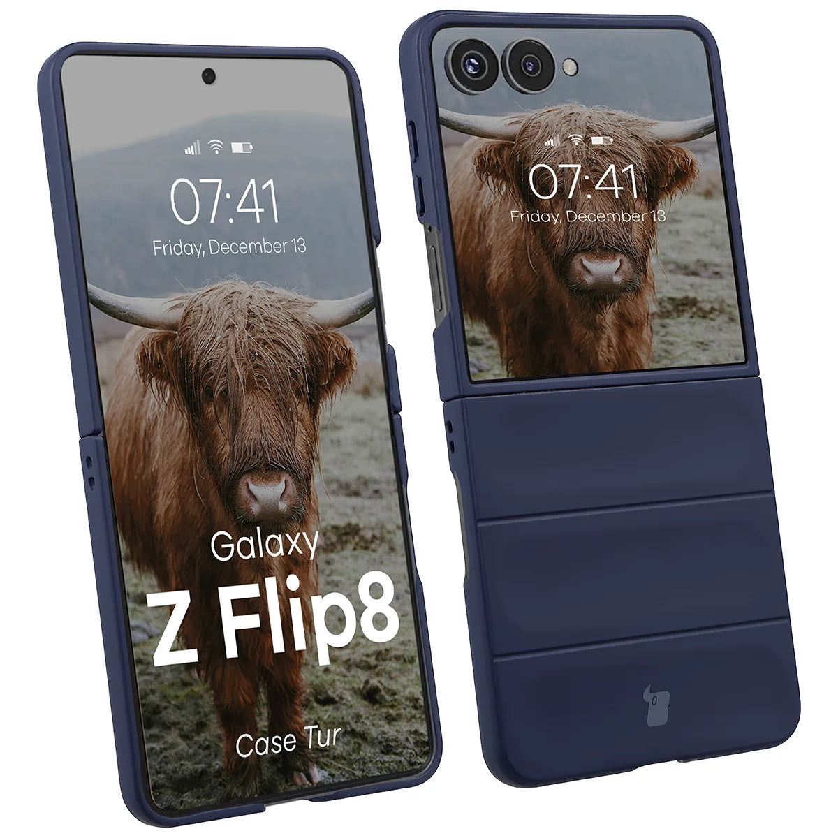 Robuste Handyhülle für Galaxy Z Flip8, Bizon Case Tur, Dunkelblau