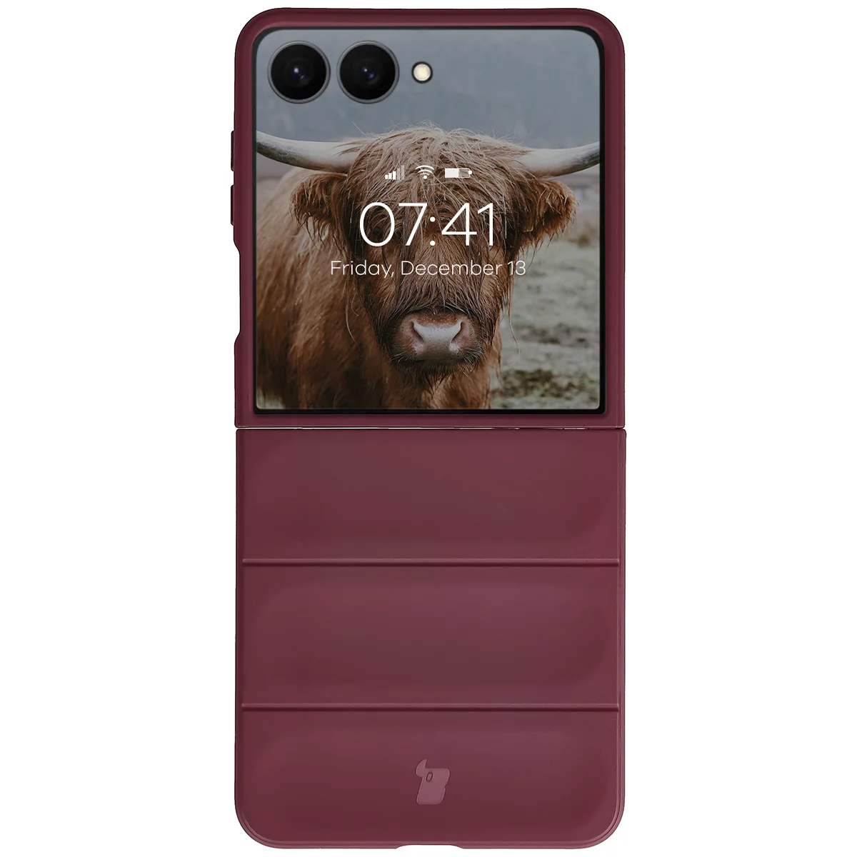 Robuste Handyhülle für Galaxy Z Flip8, Bizon Case Tur, Burgunderrot