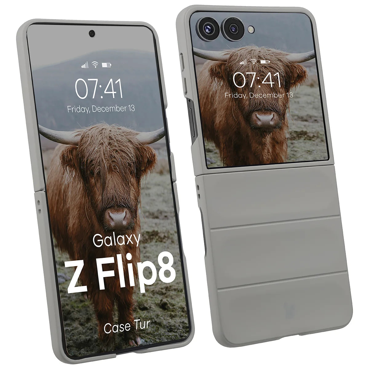 Robuste Handyhülle für Galaxy Z Flip8, Bizon Case Tur, Hellgrau