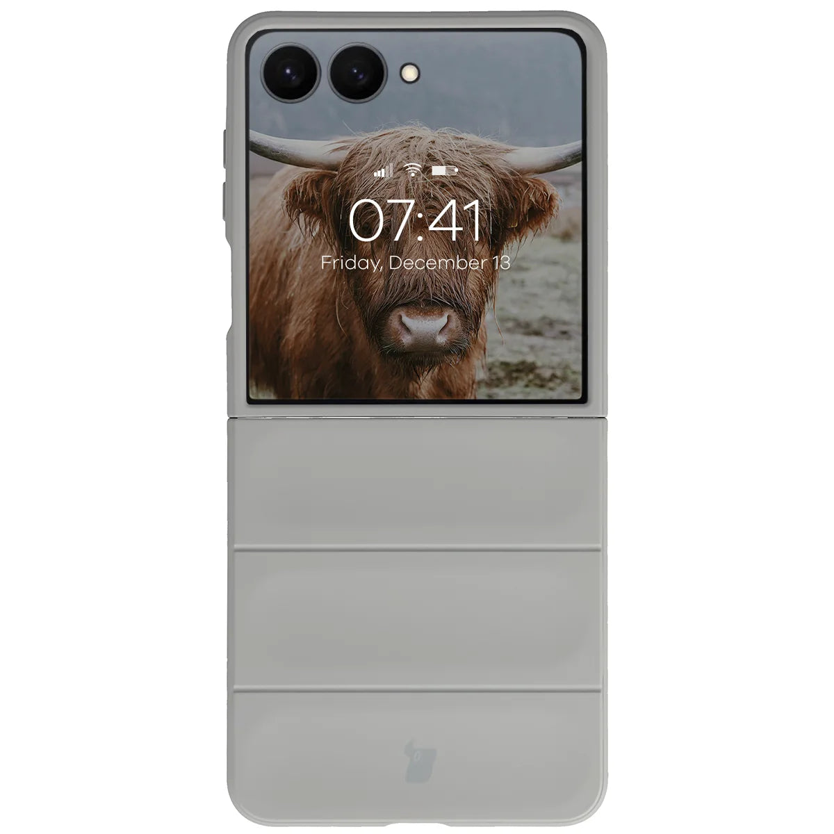 Robuste Handyhülle für Galaxy Z Flip8, Bizon Case Tur, Hellgrau