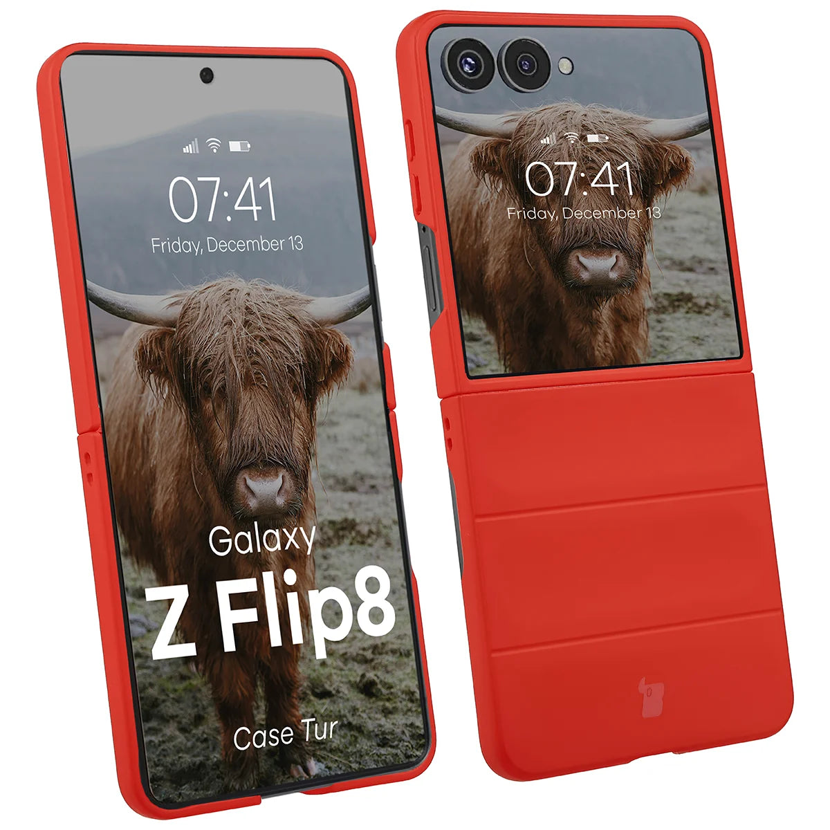 Robuste Handyhülle für Galaxy Z Flip8, Bizon Case Tur, Rot