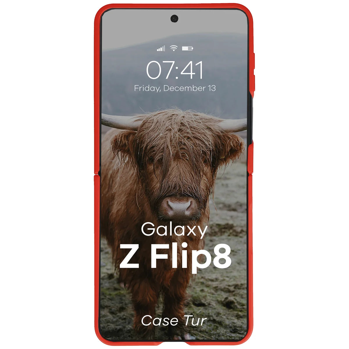 Robuste Handyhülle für Galaxy Z Flip8, Bizon Case Tur, Rot