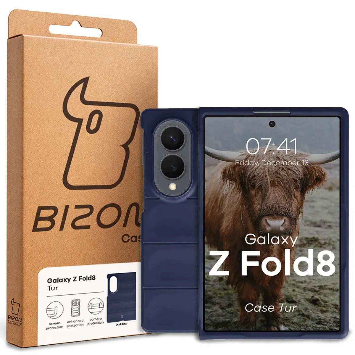 Robuste Handyhülle für Galaxy Z Fold8, Bizon Case Tur, Dunkelblau