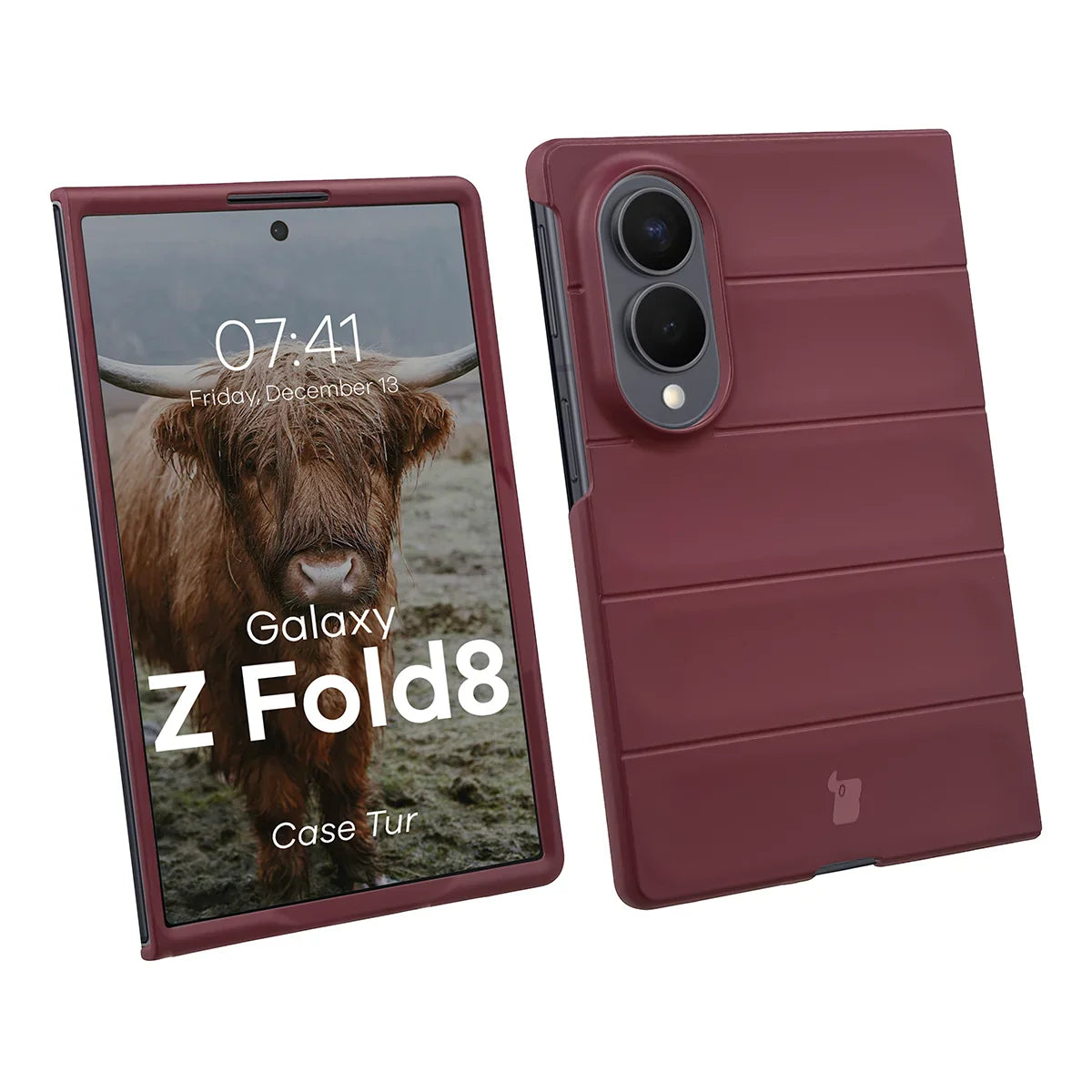 Robuste Handyhülle für Galaxy Z Fold8, Bizon Case Tur, Burgunderrot