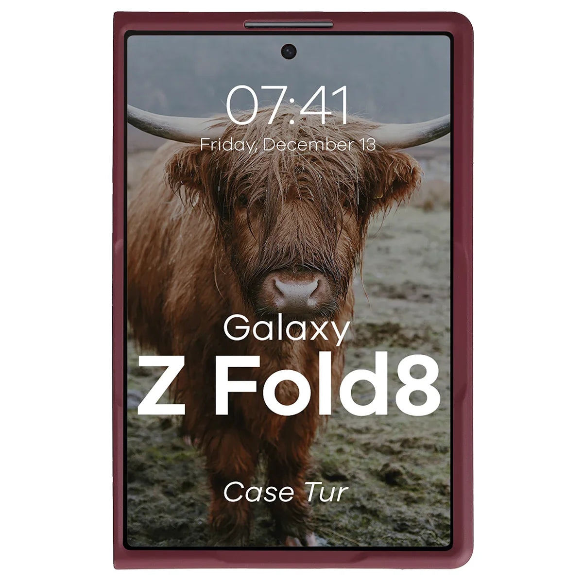 Robuste Handyhülle für Galaxy Z Fold8, Bizon Case Tur, Burgunderrot