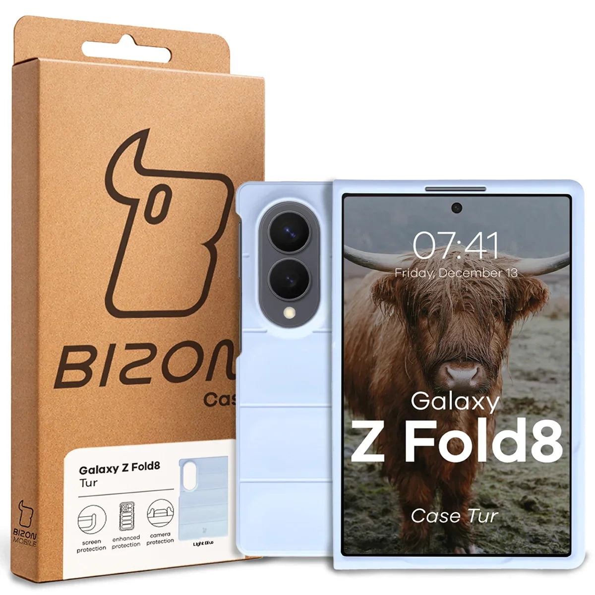 Robuste Handyhülle für Galaxy Z Fold8, Bizon Case Tur, Hellblau
