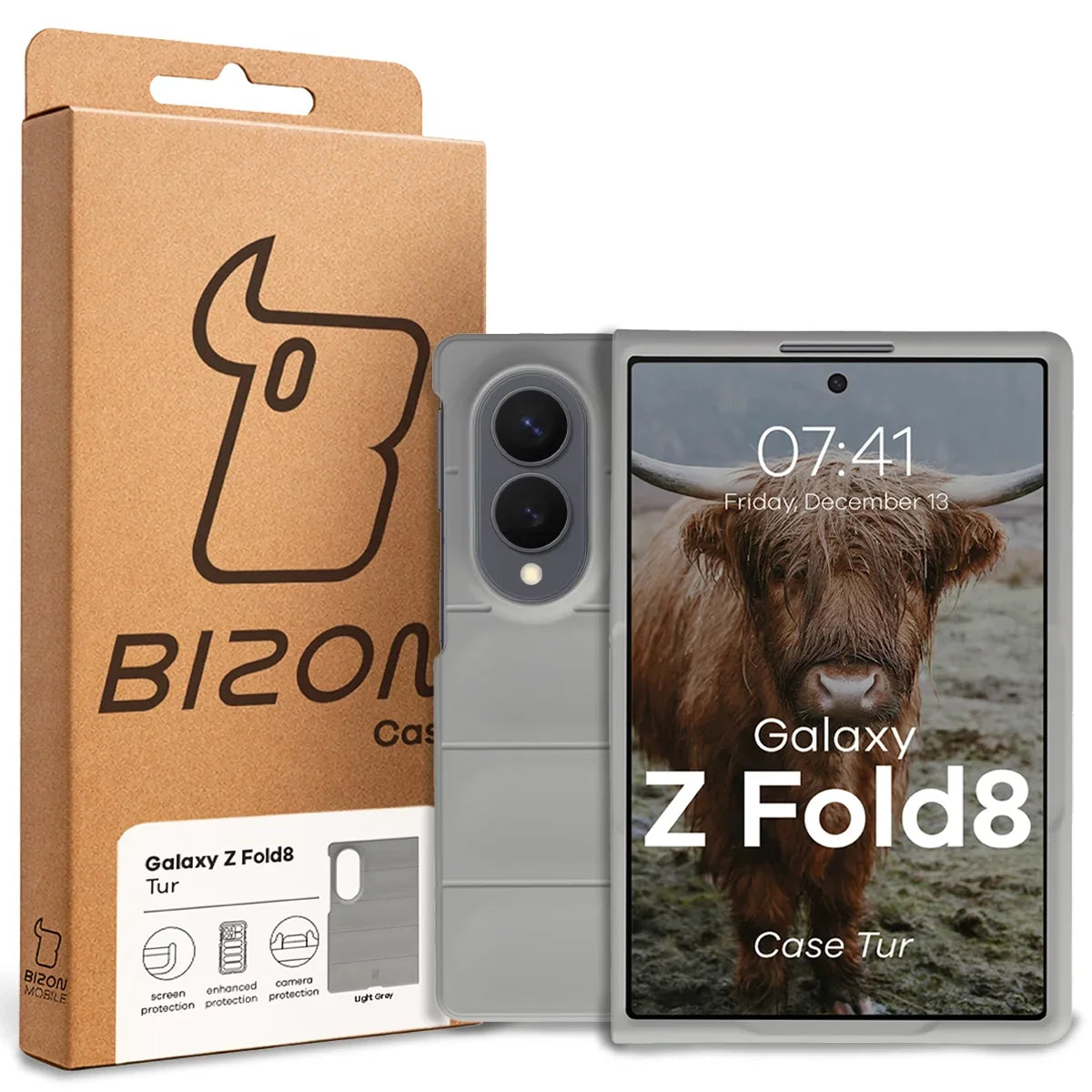 Robuste Handyhülle für Galaxy Z Fold8, Bizon Case Tur, Hellgrau