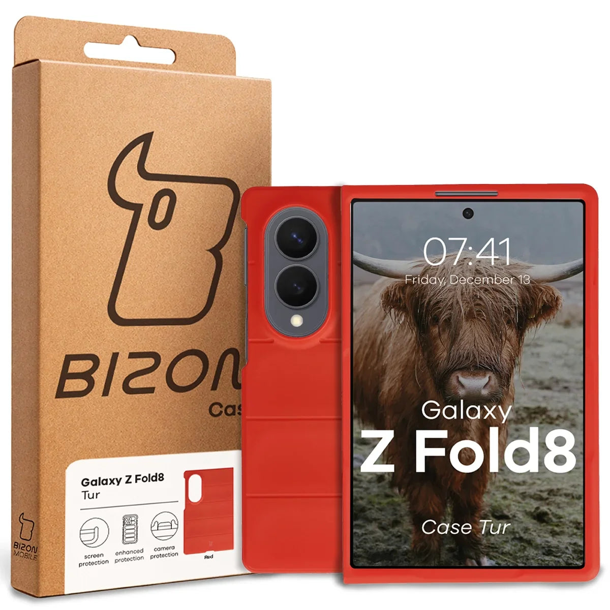 Robuste Handyhülle für Galaxy Z Fold8, Bizon Case Tur, Rot