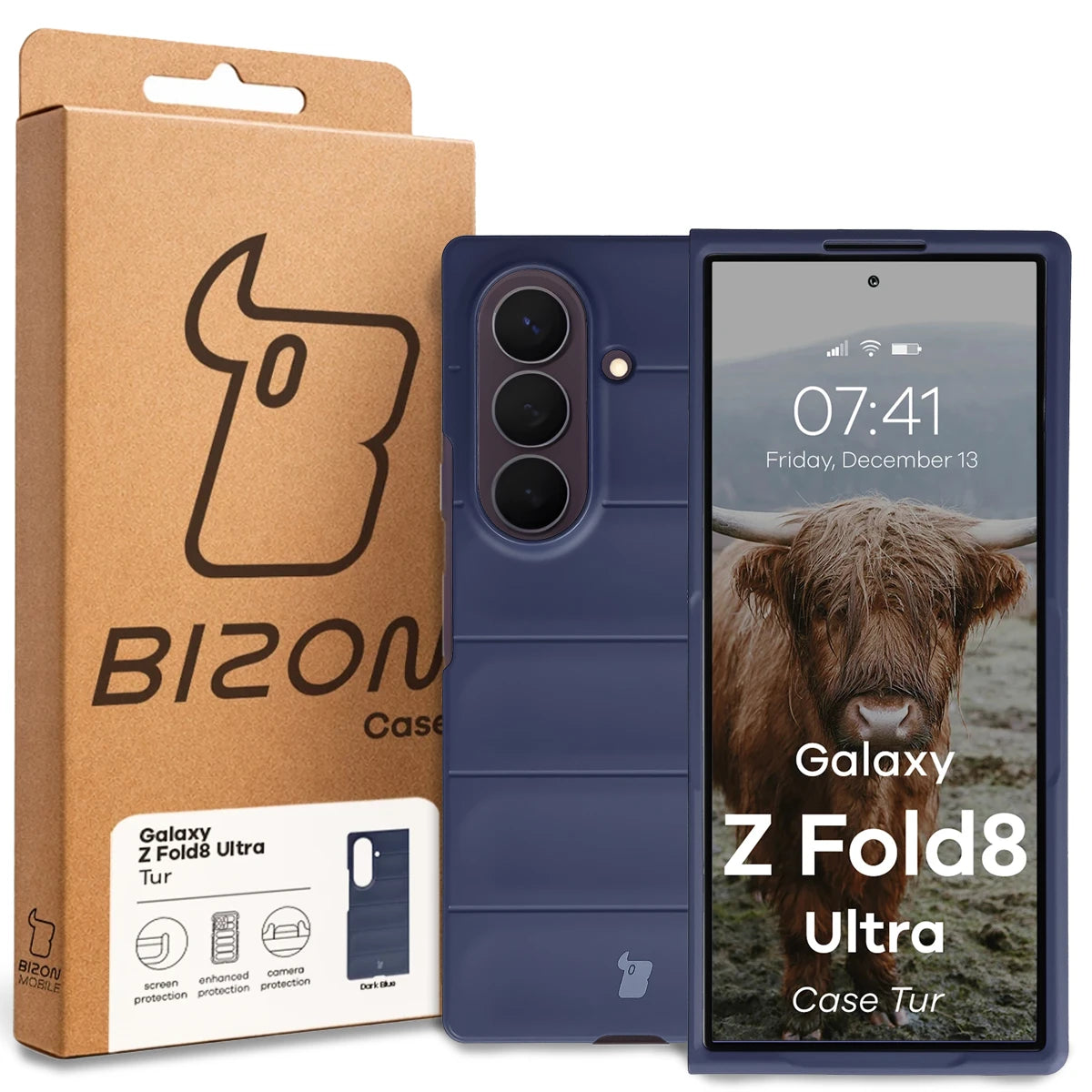 Robuste Handyhülle für Galaxy Z Fold8 Ultra, Bizon Case Tur, Dunkelblau