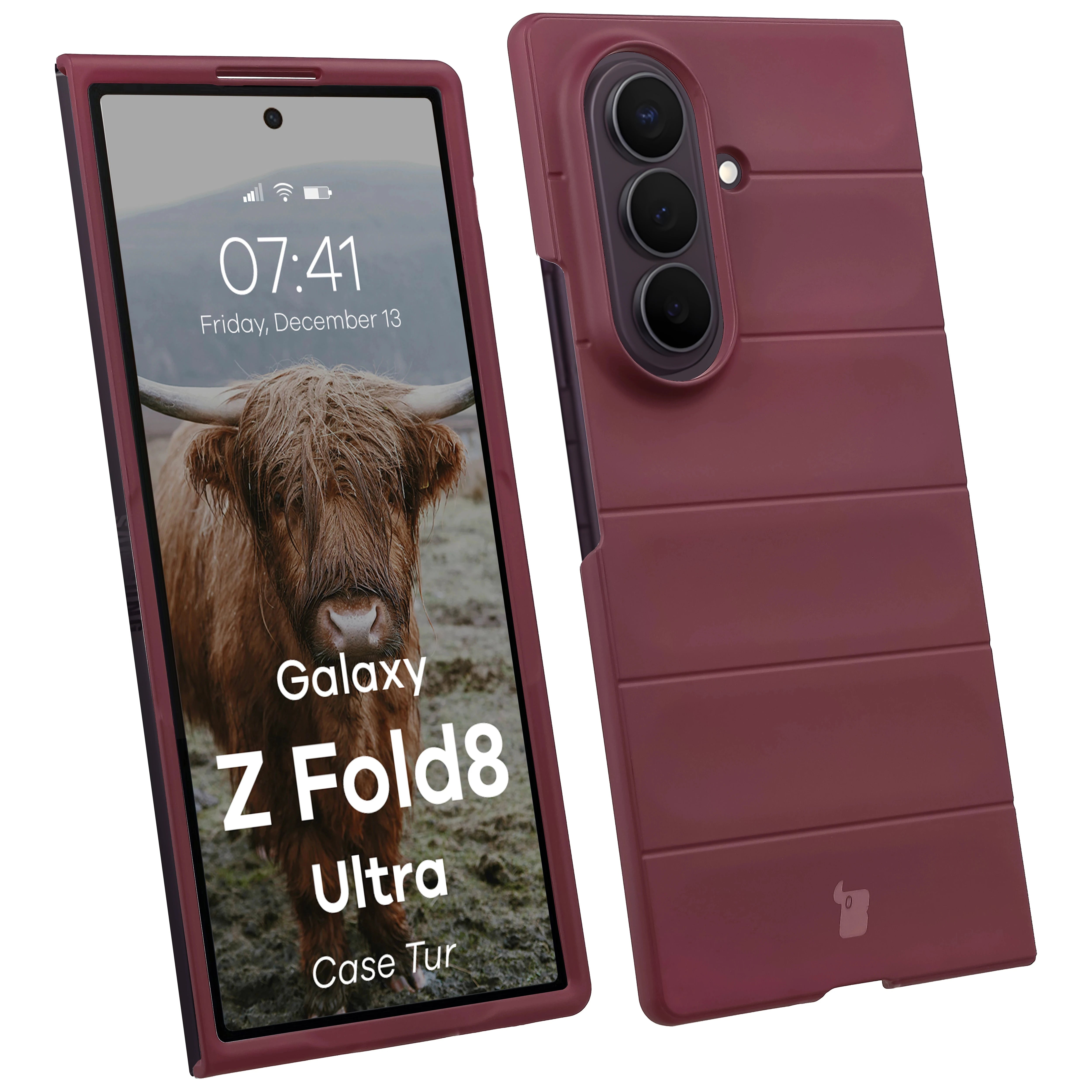 Robuste Handyhülle für Galaxy Z Fold8 Ultra, Bizon Case Tur, Burgunderrot