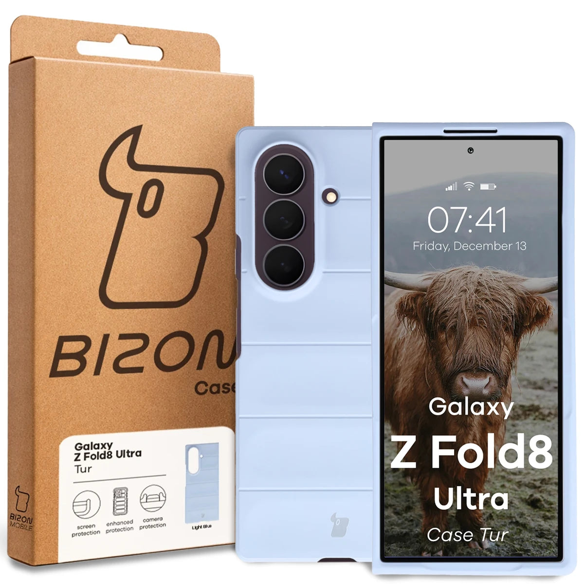 Robuste Handyhülle für Galaxy Z Fold8 Ultra, Bizon Case Tur, Hellblau