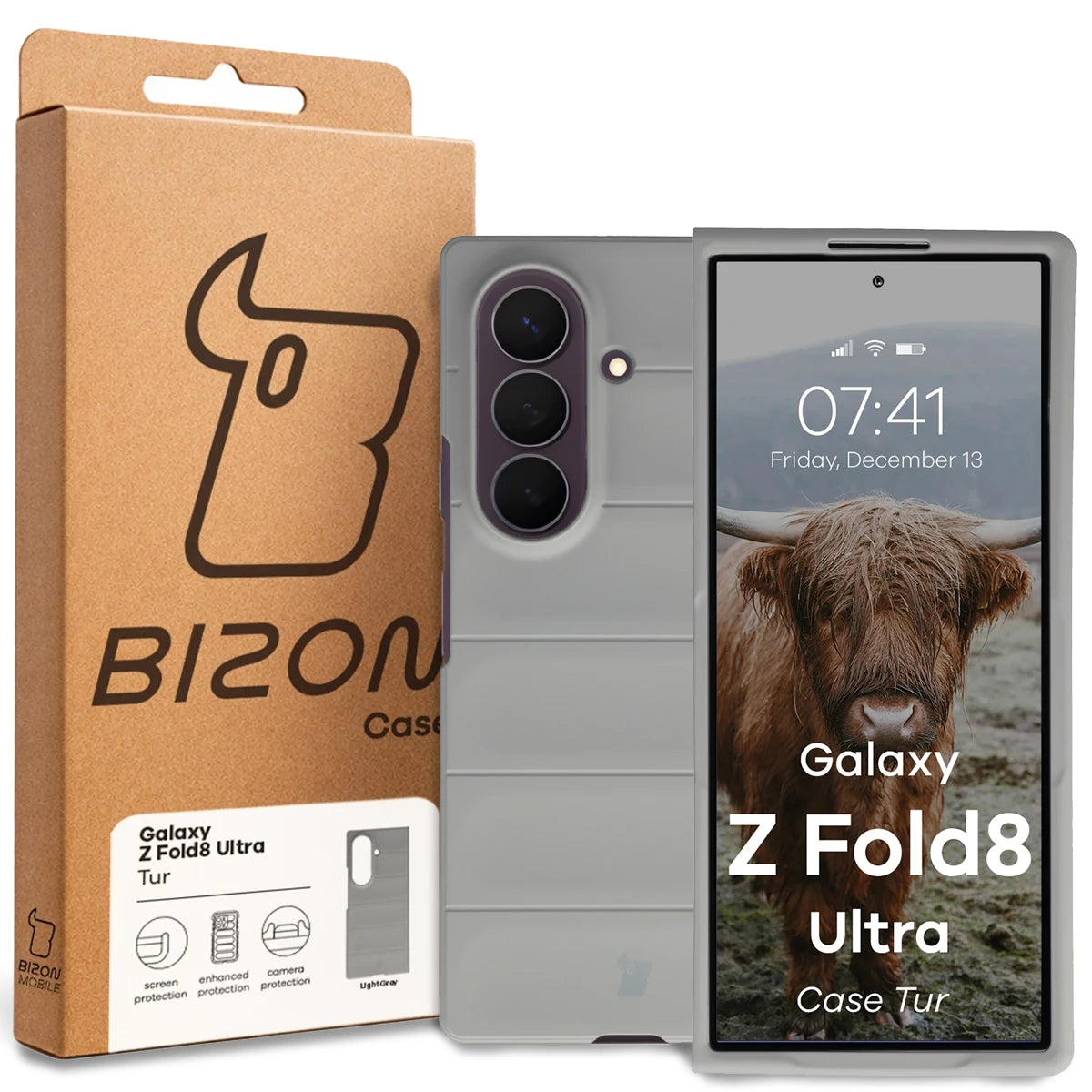 Robuste Handyhülle für Galaxy Z Fold8 Ultra, Bizon Case Tur, Hellgrau