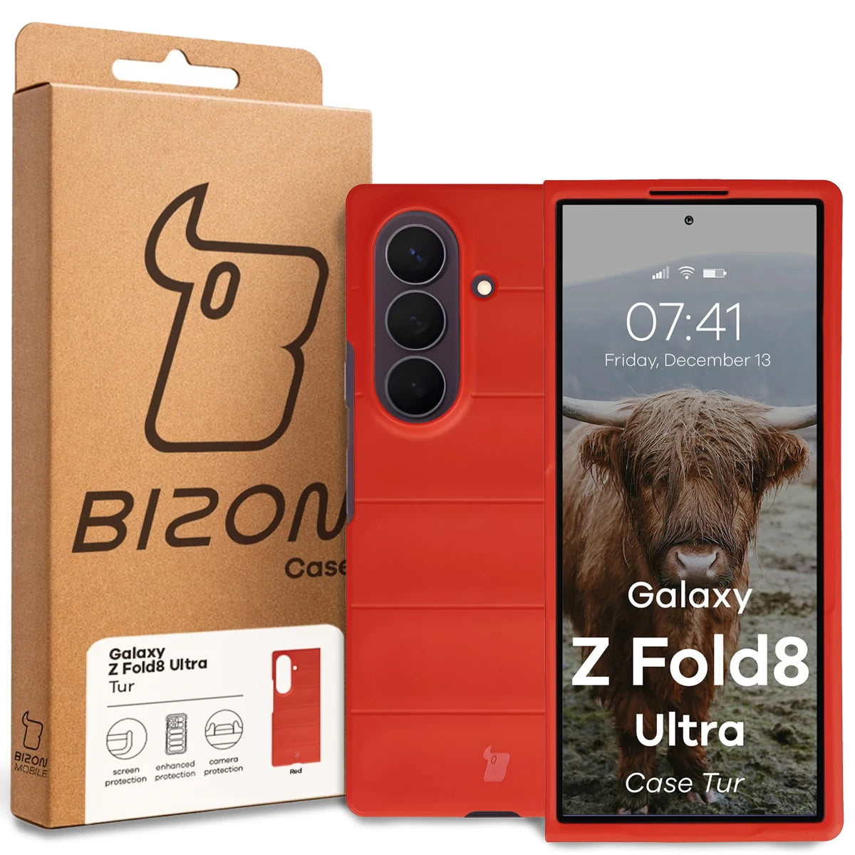 Robuste Handyhülle für Galaxy Z Fold8 Ultra, Bizon Case Tur, Rot