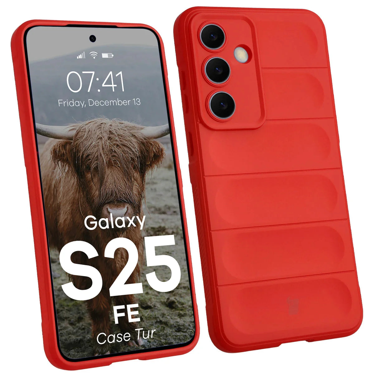 Robuste Handyhülle für Galaxy S25 FE, Bizon Case Tur, Rot