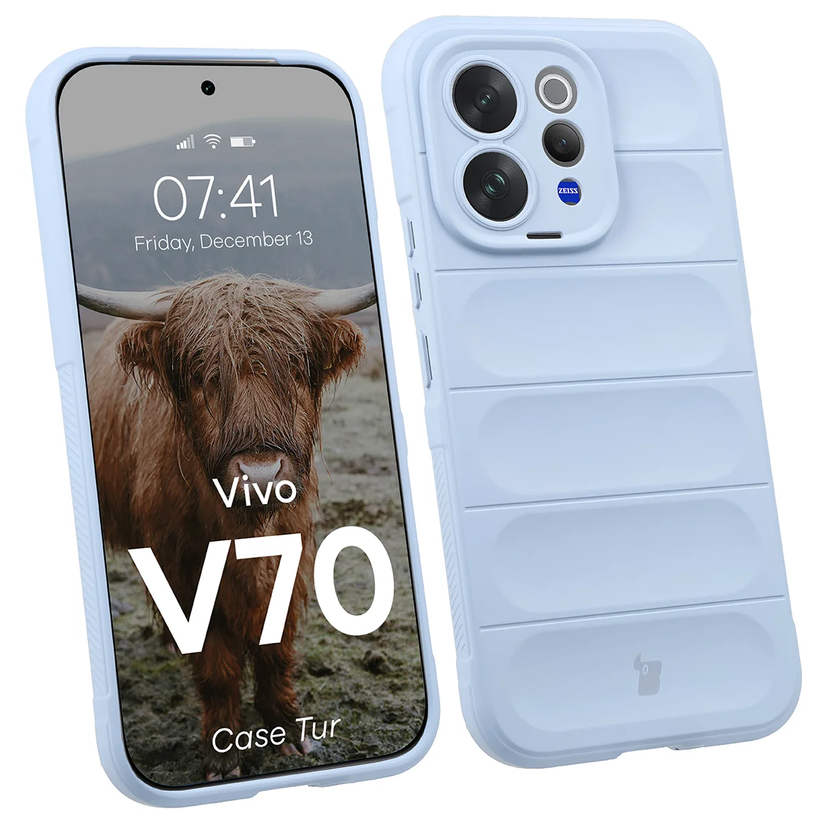 Robuste Handyhülle für Vivo V70 5G, Bizon Case Tur, Hellblau