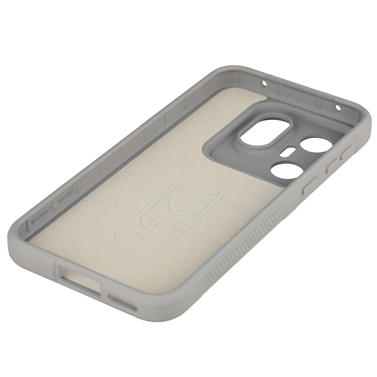 Robuste Handyhülle für Vivo X200 FE, Bizon Case Tur, Hellgrau
