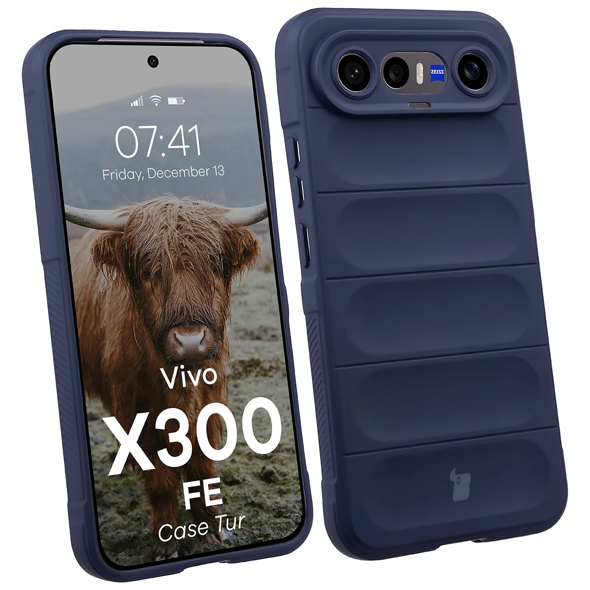 Robuste Handyhülle für Vivo X300 FE, Bizon Case Tur, Dunkelblau