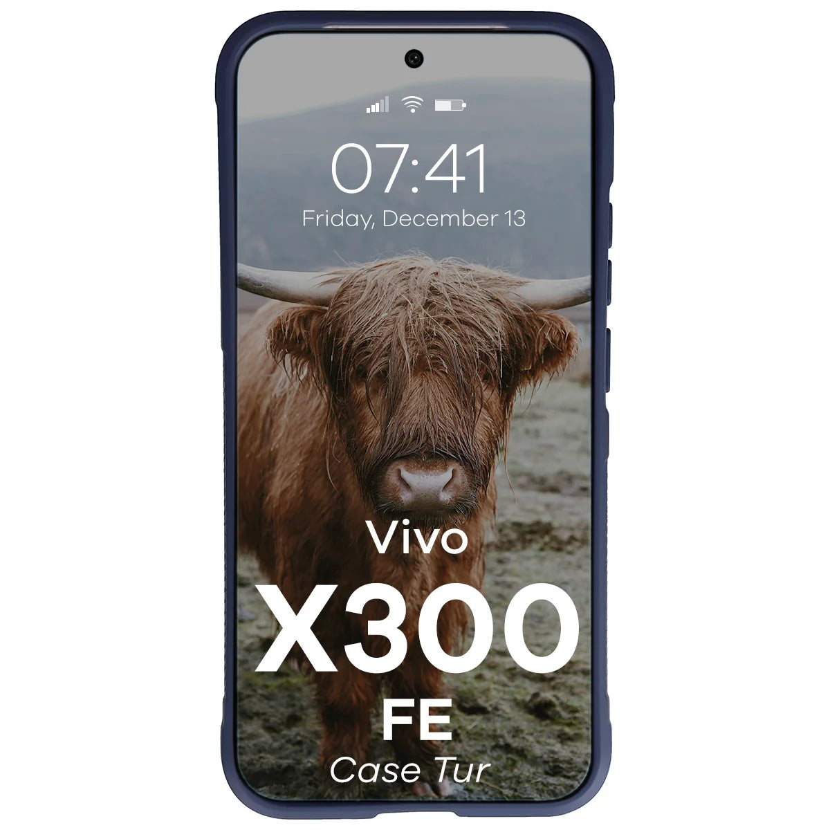 Robuste Handyhülle für Vivo X300 FE, Bizon Case Tur, Dunkelblau