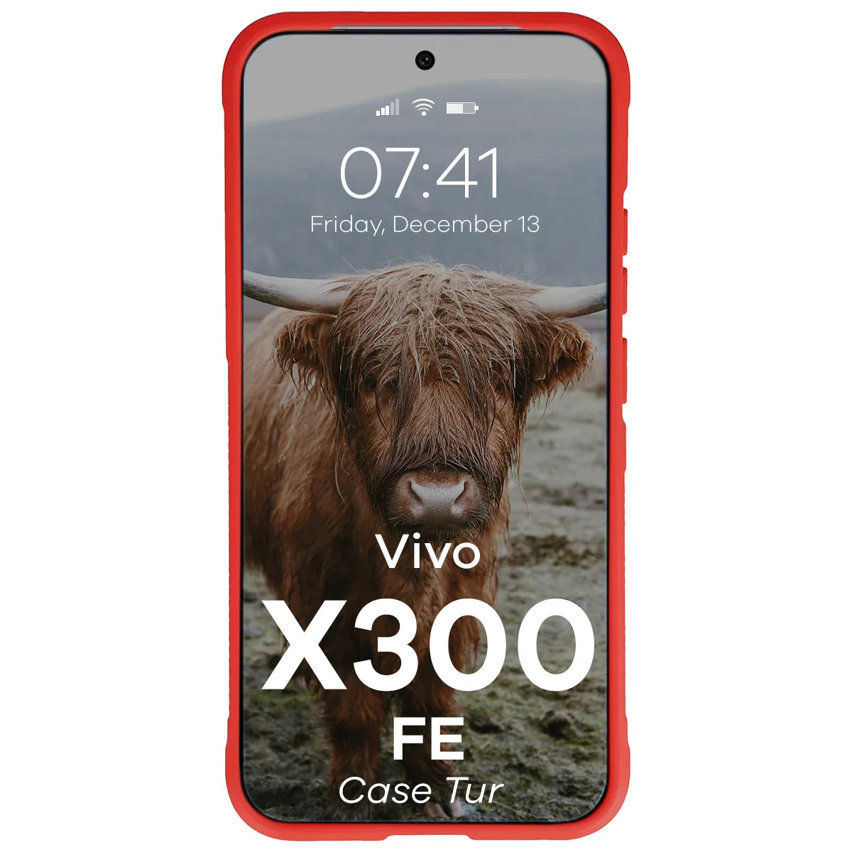 Robuste Handyhülle für Vivo X300 FE, Bizon Case Tur, Rot
