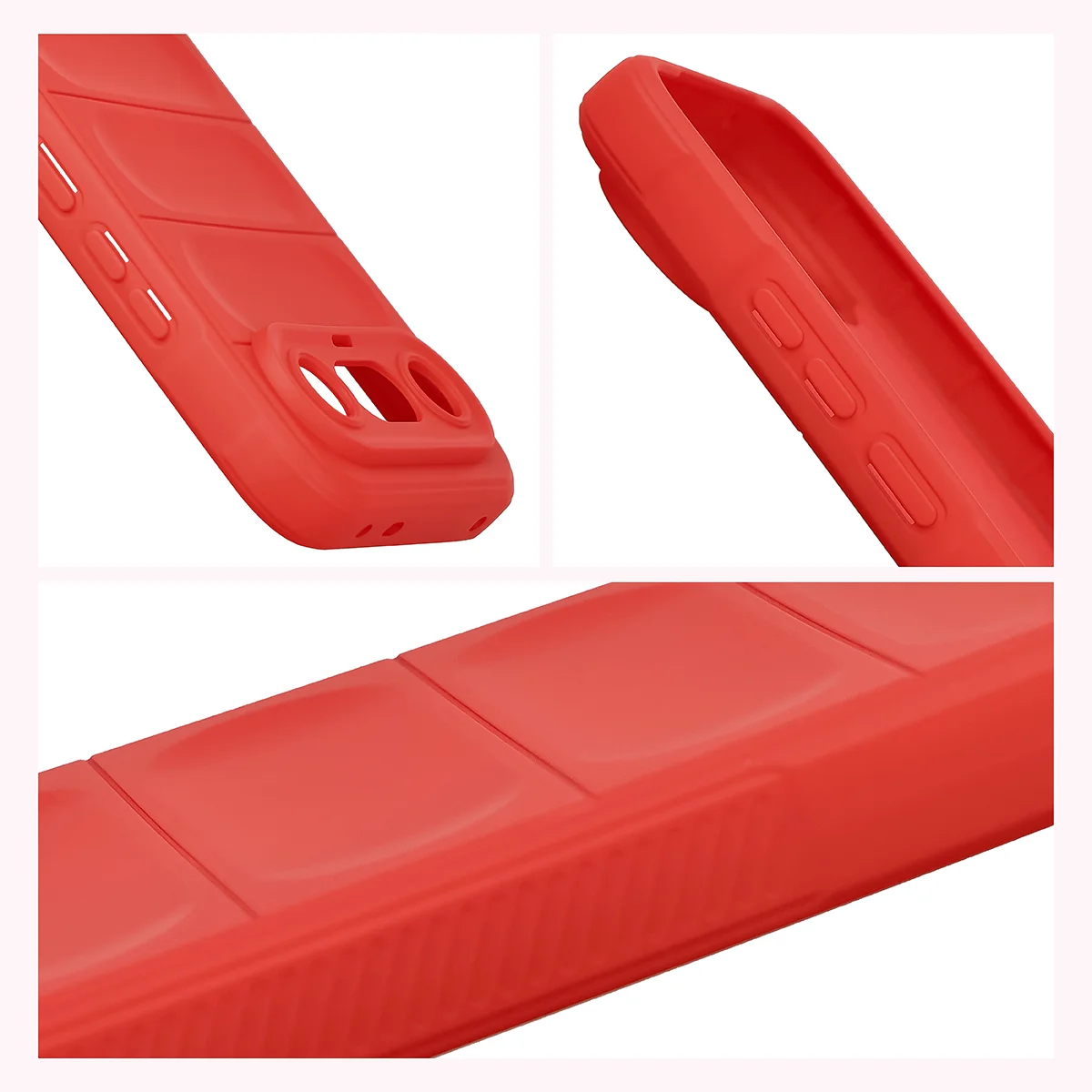 Robuste Handyhülle für Vivo X300 FE, Bizon Case Tur, Rot
