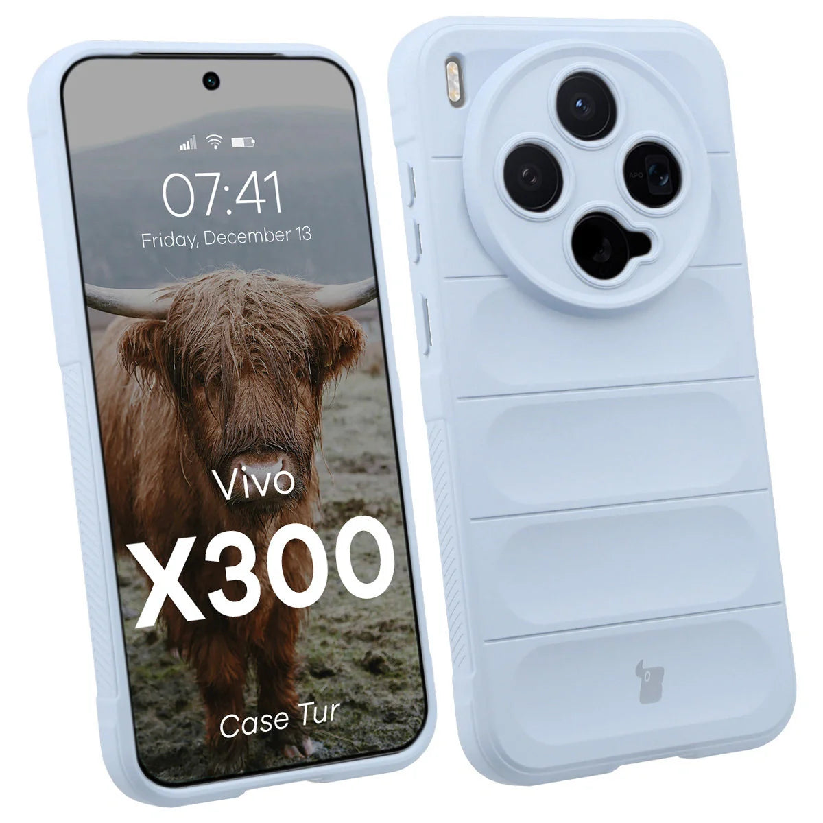 Robuste Handyhülle für Vivo X300, Bizon Case Tur, Hellblau